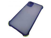                                     Чехол силикон-пластик Xiaomi Poco M3 прозрачный с защитой по краям синий/салатовый*