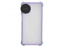                                     Чехол силикон-пластик Samsung A02S/M02S прозрачный с защитой по краям сиреневый/голубой*