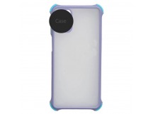                                     Чехол силикон-пластик Samsung A10 прозрачный с защитой по краям серый/голубой*