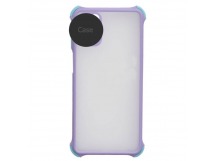                                     Чехол силикон-пластик Samsung A22 прозрачный с защитой по краям сиреневый/голубой*
