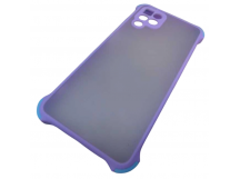                                     Чехол силикон-пластик Samsung A22 прозрачный с защитой по краям сиреневый/голубой*
