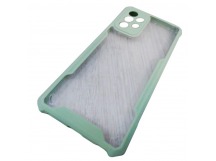                                     Чехол пластиковый Samsung A52 прозрачный с окантовкой зеленый*