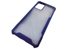                                     Чехол пластиковый Samsung A52 прозрачный с окантовкой темно-синий*