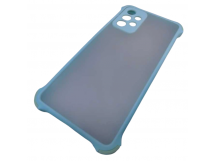                                     Чехол силикон-пластик Samsung A52 прозрачный с защитой по краям бирюзовый*