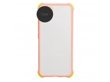                                     Чехол силикон-пластик Samsung A52 прозрачный с защитой по краям розовый/салатовый*