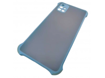                                     Чехол силикон-пластик Samsung A71 прозрачный с защитой по краям бирюзовый*