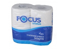 Туалетная бумага 2сл (4 рул) FOCUS Optimum в рулоне на втулке эконом 1/14уп