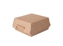 Коробка под гамбургер бумаж 100*100*60мм квад/крафт склад без ламин с замком  BURGER М 1/50/300шт