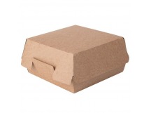 Коробка под гамбургер бумаж 100*100*60мм квад/крафт склад без ламин с замком  BURGER М 1/50/300шт