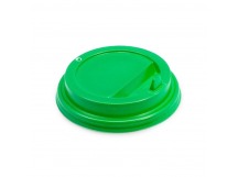 Крышка на стакан кофейный 90мм зеленая с клапаном 1/50/1000шт РП