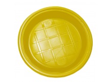 Тарелка пластиковая десертная D205мм (50шт) ПП желтая 1/50/2000шт