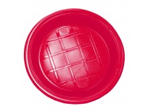 Тарелка пластиковая десертная D205мм (50шт) ПП красная 1/50/2000шт