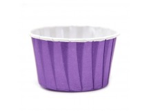 Форма бумажная МАФФИН D50*H40мм (100шт) фиолетовая-белая для кекса 1/100/3000шт