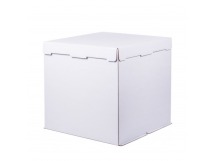 Коробка под торт 300*300*300мм квад/белое дно без ламин + крышка 1/5/10/20шт