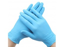 Перчатки нитриловые XL (100шт) голубые/синие 1/10уп  