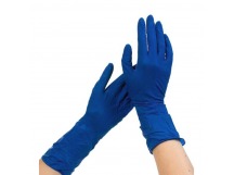 Перчатки латексные S (50шт) сверхпрочные синие без напыления 1/10уп 