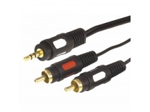 Шнур 2RCAшт. - шт.3,5мм 1,5м Gold "Rexant"