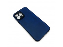 Чехол iPhone 13 Pro Max Кожа Темно-Синий