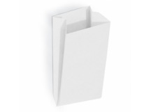 Пакет бумажный 25*14+6см плоское дно, белый 40г, б/печати 1/100/3000шт