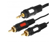 Шнур 2RCAшт. - шт.3,5мм 5,0м Gold "Rexant"