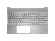 Топ-панель HP 15s-fq серебряная без подсветки (для моделей без сканера отпечатка)