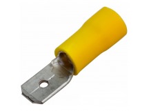 Клемма плоская изолированная штекер жёлтая 6.3 мм 4-6 кв. мм. (РПи-п 6.0-(6.3)) "Rexant"