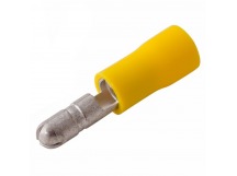 Разъем штекерный изолированный жёлтый, штекер 5 мм 4-6 кв. мм. (РШи-п 6.0-5) "Rexant"