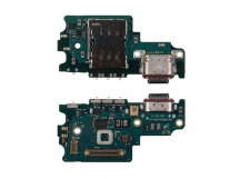 Шлейф для Samsung Galaxy S21 FE (G990B) плата на системный разъем/разъем SIM/микрофон - Премиум