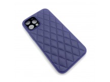 Чехол iPhone 12 Pro Кожа Premium Ромб Фиолетовый