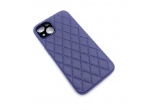 Чехол iPhone 13 Кожа Premium Ромб Фиолетовый