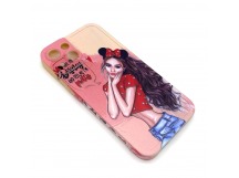 Чехол iPhone 13 Силикон Print (Girl and Bow) Colorful