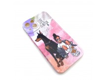 Чехол iPhone 13 Силикон Print (Girl and Dog) Colorful