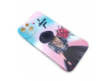 Чехол iPhone 13 Силикон Print (Girl in Hat) Colorful