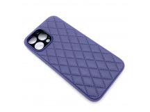 Чехол iPhone 13 Pro Max Кожа Premium Ромб Фиолетовый