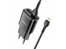 СЗУ HOCO C88A Star round (2-USB/2.4A) + Lightning кабель (1м) (черный)