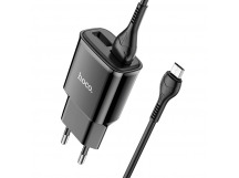 СЗУ HOCO C88A Star round (2-USB/2.4A) + micro USB кабель (1м) (черный)