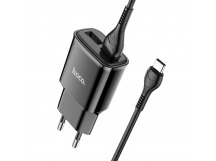 СЗУ HOCO C88A Star round (2-USB/2.4A) + Type-C кабель (1м) (черный)