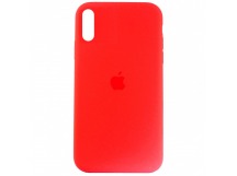 Чехол Silicone Case с лого для Apple iPhone X/XS (014) красный
