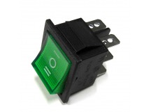 Переключатель с подсветкой KCD4-101/DN on-off-on, 6 контактов 15A, 220V (зелёный)