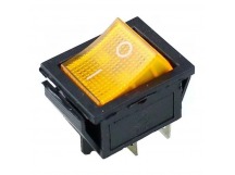 Переключатель с подсветкой KCD4-201/N on-off 4 контакта 25A, 250В (жёлтый)
