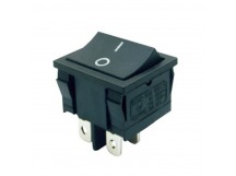 Переключатель широкий без подсветки KCD2-501/4P on-off, 4 контакта, 6A, 220V (чёрный)