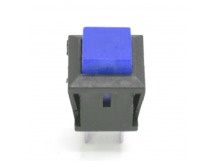 Кнопка без фиксации квадратная PBS-15В (DS-430, D-317) off-(on), 2 контакта, 1A, 250V (синий)