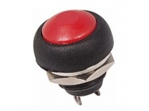 Кнопка без фиксации круглая PBS-33B off-(on), 2 контакта, 1A, 250V (красный)