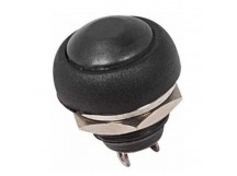 Кнопка без фиксации круглая PBS-33B off-(on), 2 контакта, 1A, 250V (чёрный)