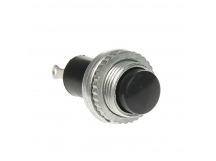 Кнопка без фиксации круглая RWD-213 (PBS-3D, DS-314)off-(on) 1А, 250В D=10,2мм (чёрный)