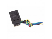 Переключатель для стеклоподъёмников с подсветкой и проводами ASW-21D 20А, 12В (черный)