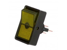Переключатель с подсветкой ASW-11D on-off, 3 контакта, 20A,12V (жёлтый)