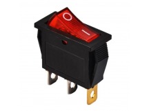 Переключатель узкий с подсветкой KCD3-101/MN on-off, 3 контакта,12V (красный светодиод)