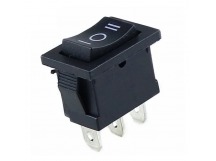 Переключатель KCD1-106/D on-off-on 3 контакта 6А, 220В (чёрный)