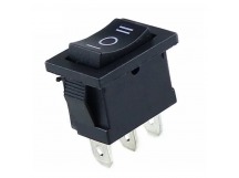 Переключатель KCD1-106/DW on-off-on без фиксации, 3 контакта 6А, 220В (чёрный)